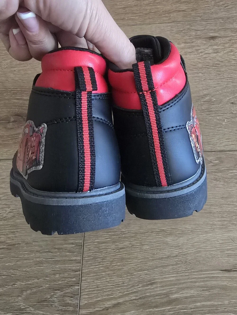 Disney Boys Pixar Cars Lightning McQueen Durable Casual Boots 11 Velcro Red Ankl